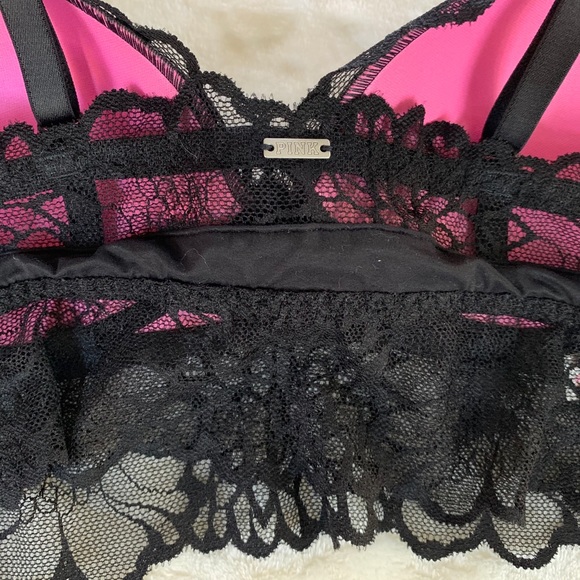 PINK V.S. SZ.S BLACK NO UNDERWIRES CAMI BRA NWT💃 - Picture 7 of 14